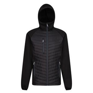 Regatta Mens Navigate Quilted Hybrid Jacket / Black/Seal Grey